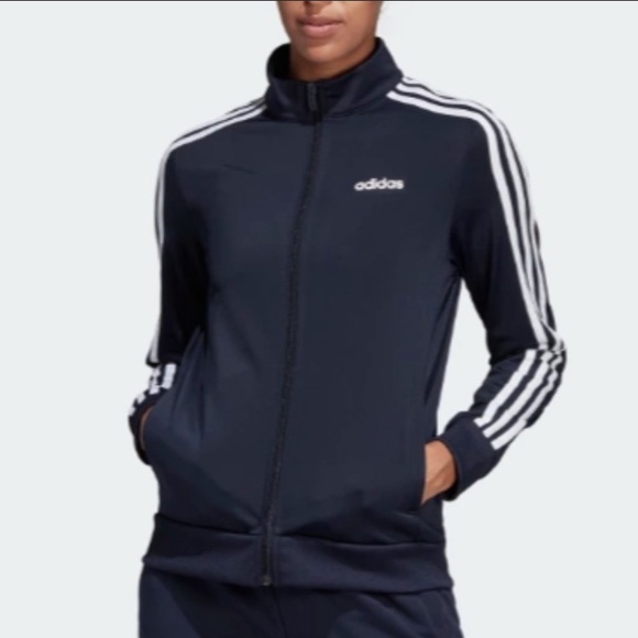 adidas Jackets & Blazers - Adidas black stripe track jacket Medium